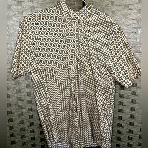 Tasso Elba size M Tan/Light Brown casual button down shirt